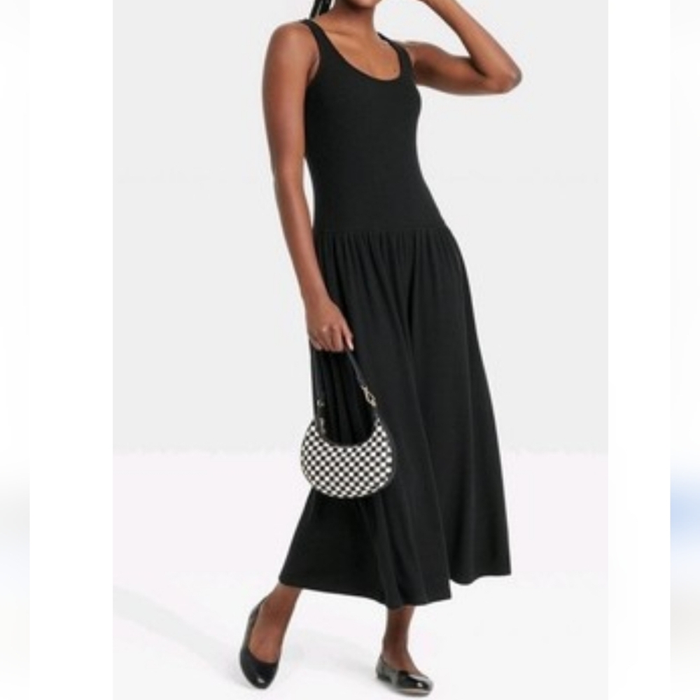 NWT Universal Thread Drop Waist Maxi Dress In Black Size Women's XL - Picture 4 of 9
